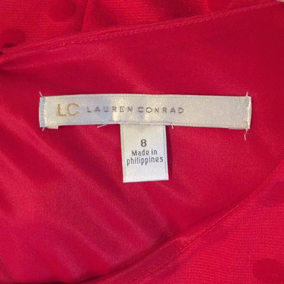 NWOT LC Lauren Conrad Red Polka Dot Dress Size 8 - Picture 7 of 8